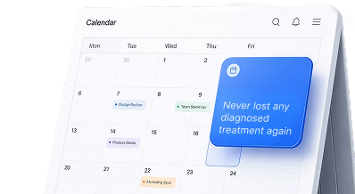 Calendar showing unscheduled treatments
